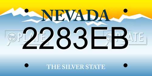 2283EB Nevada License Plate