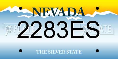 2283ES Nevada License Plate