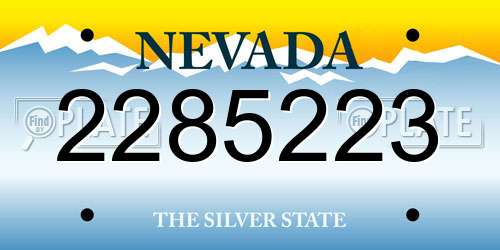 2285223 Nevada License Plate