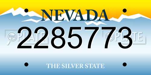 2285773 Nevada License Plate
