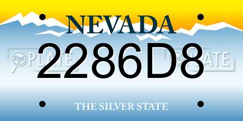 2286D8 Nevada License Plate
