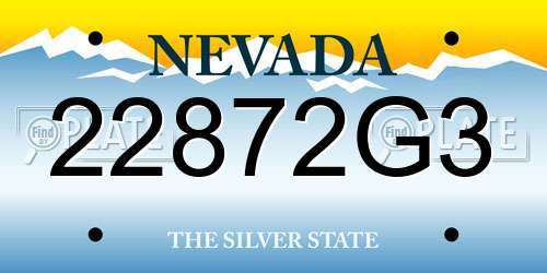 22872G3 Nevada License Plate