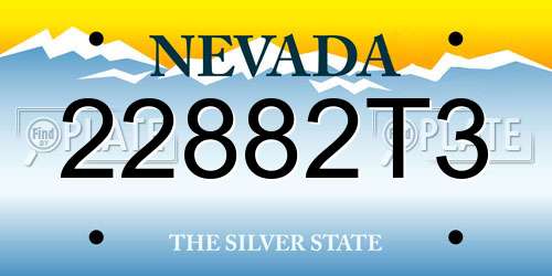 22882T3 Nevada License Plate