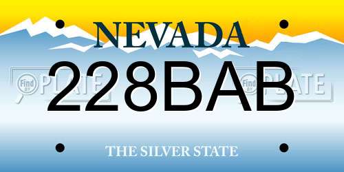 228BAB Nevada License Plate