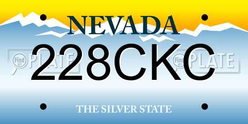 228CKC Nevada License Plate