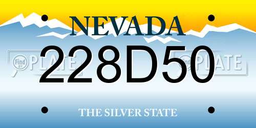 228D50 Nevada License Plate