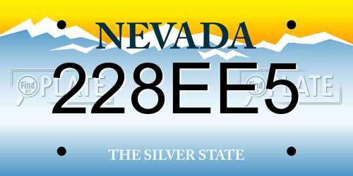 228EE5 Nevada License Plate