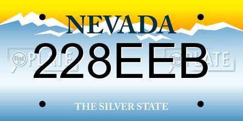 228EEB Nevada License Plate