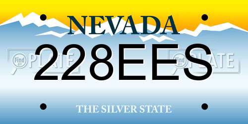 228EES Nevada License Plate