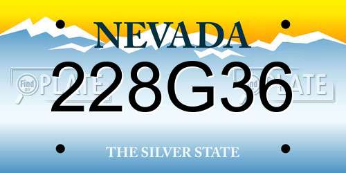 228G36 Nevada License Plate