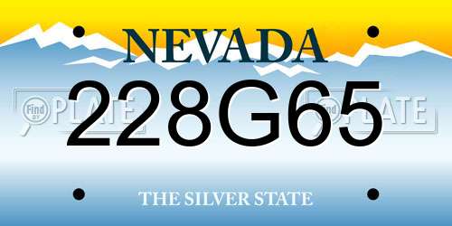 228G65 Nevada License Plate