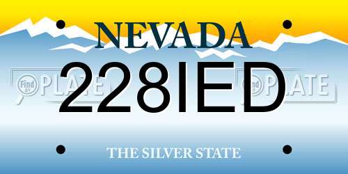 228IED Nevada License Plate