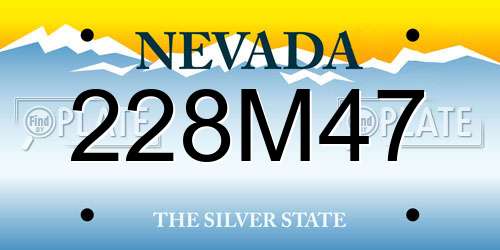 228M47 Nevada License Plate