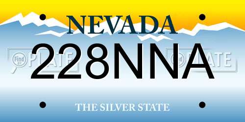 228NNA Nevada License Plate