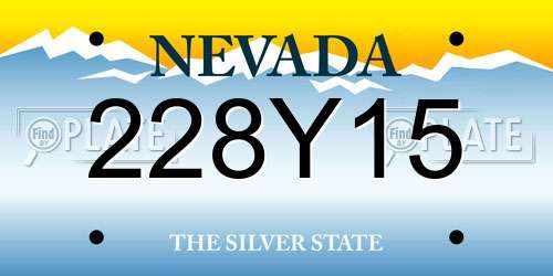 228Y15 Nevada License Plate