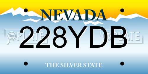 228YDB Nevada License Plate