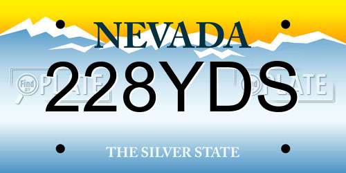 228YDS Nevada License Plate