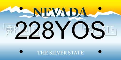 228YOS Nevada License Plate