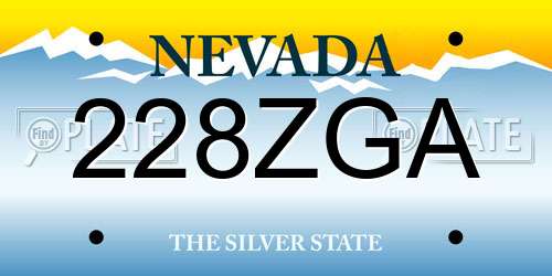 228ZGA Nevada License Plate