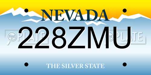 228ZMU Nevada License Plate