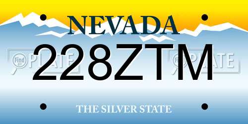 228ZTM Nevada License Plate