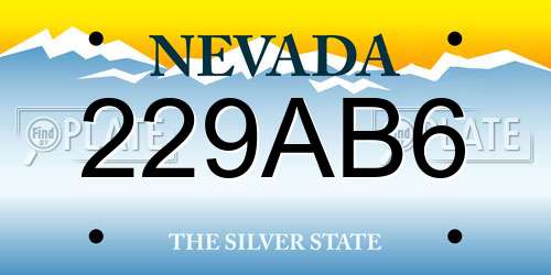 229AB6 Nevada License Plate
