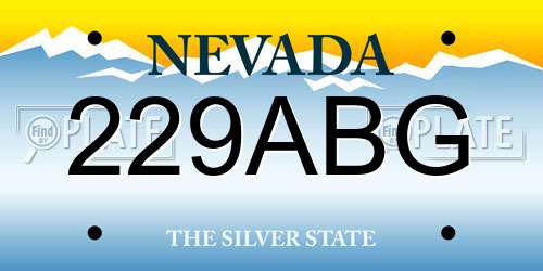 229ABG Nevada License Plate