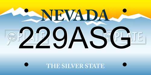 229ASG Nevada License Plate