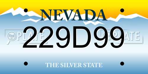 229D99 Nevada License Plate