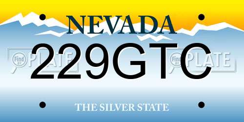 229GTC Nevada License Plate