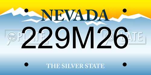 229M26 Nevada License Plate