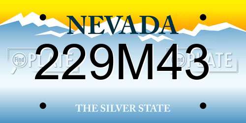 229M43 Nevada License Plate