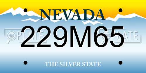 229M65 Nevada License Plate