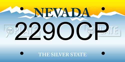 229OCP Nevada License Plate