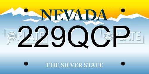 229QCP Nevada License Plate