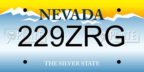 229ZRG Nevada License Plate