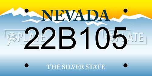 22B105 Nevada License Plate