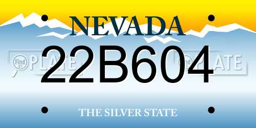 22B604 Nevada License Plate