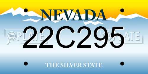 22C295 Nevada License Plate