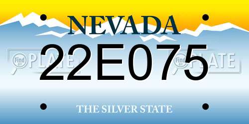22E075 Nevada License Plate