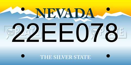 22EE078 Nevada License Plate