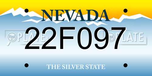 22F097 Nevada License Plate