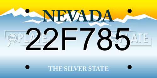 22F785 Nevada License Plate
