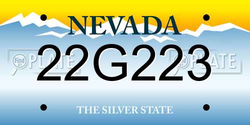 22G223 Nevada License Plate