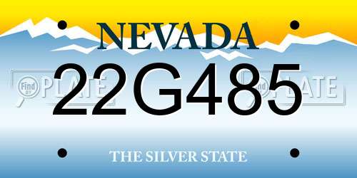 22G485 Nevada License Plate