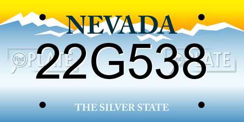 22G538 Nevada License Plate