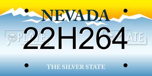 22H264 Nevada License Plate