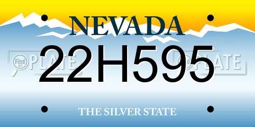22H595 Nevada License Plate