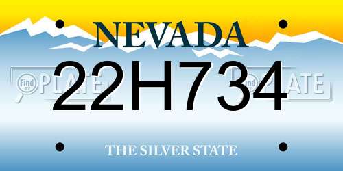 22H734 Nevada License Plate