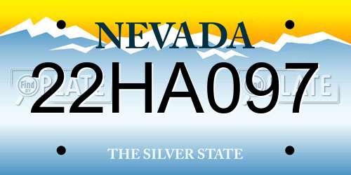 22HA097 Nevada License Plate